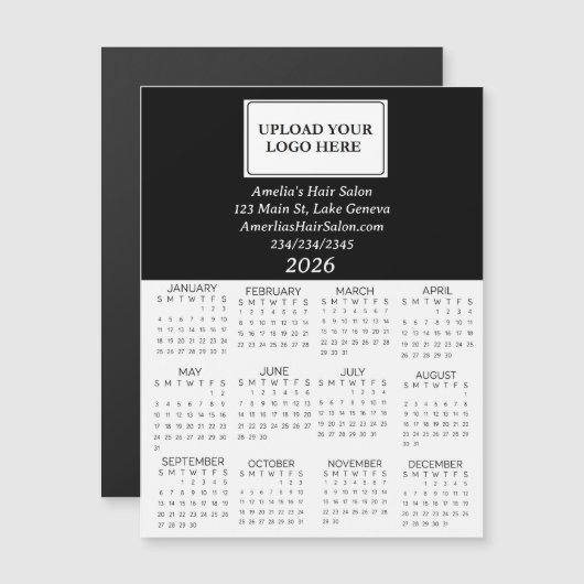 2026 Business Logo Mini Calendar (正面/裏面)