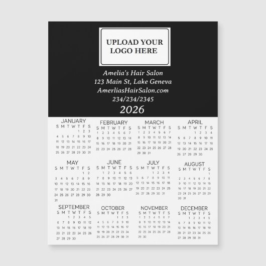 2026 Business Logo Mini Calendar (正面)