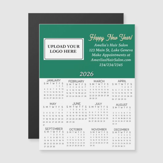 2026 Business Logo Mini Calendar (正面/裏面)