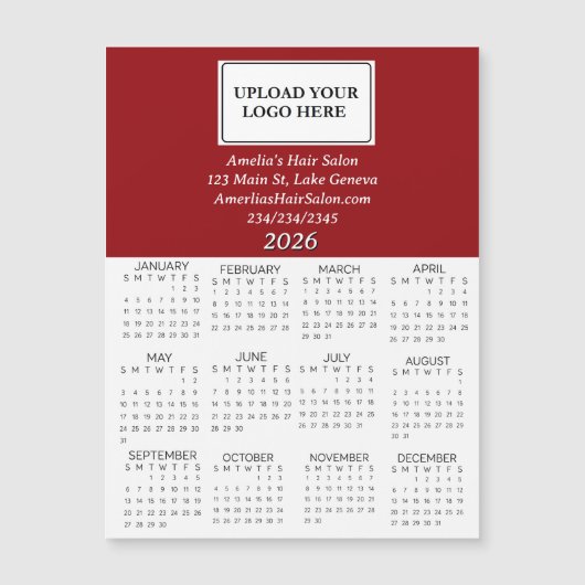 2026 Business Logo Mini Calendar (正面)