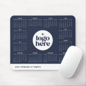 2026 Business Logo Navy Blue Full Year Calendar マウスパッド (マウス)