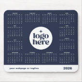 2026 Business Logo Navy Blue Full Year Calendar マウスパッド (正面)