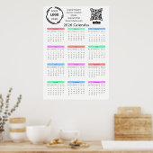 2026 Business Your Logo QR Calendar Colorful Moder ポスター (キッチン)