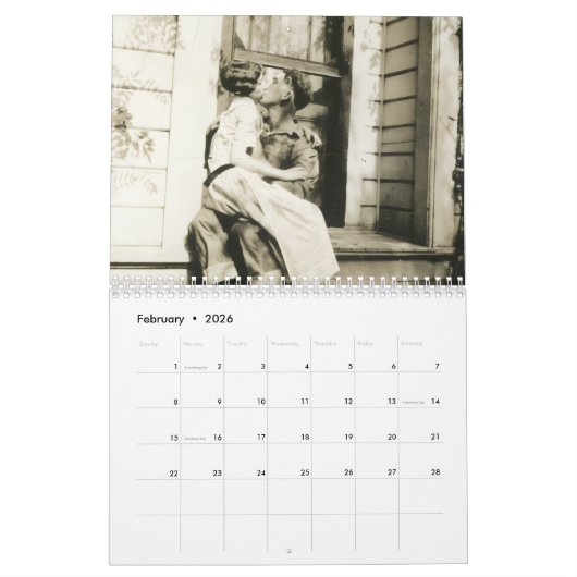 2026 Calendar カレンダー (2月 2026)