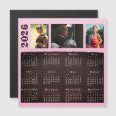 2026 Calendar 3 Photo Collage Magnet Card (正面/裏面)