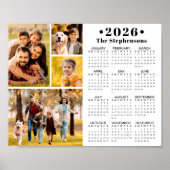 2026 Calendar 4 Photo Collage Personalized Poster ポスター (正面)
