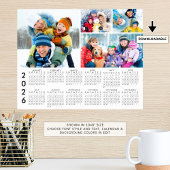 2026 Calendar 4 Photo Collage Personalized Poster ポスター