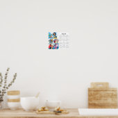 2026 Calendar 4 Photo Simple Poster ポスター (キッチン)