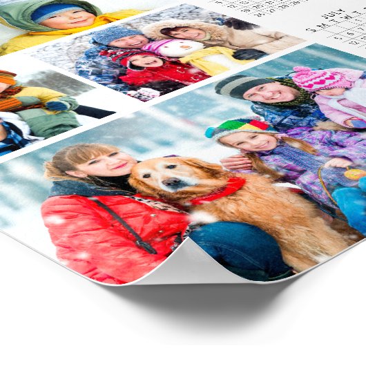 2026 Calendar 4 Photo Simple Poster ポスター (角)