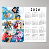 2026 Calendar 4 Photo Simple Poster ポスター (正面)