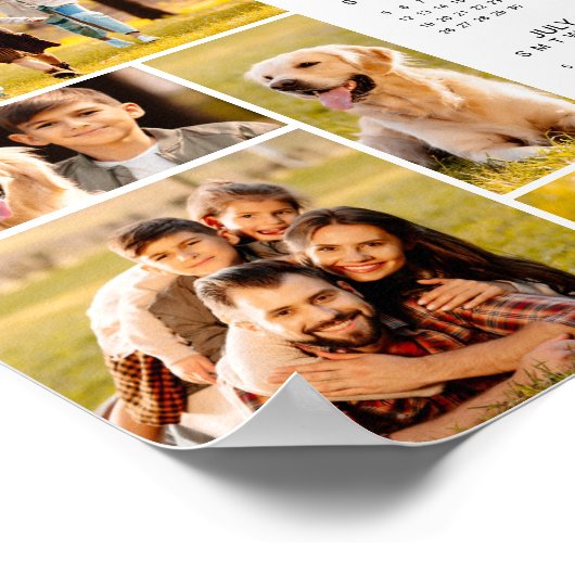 2026 Calendar 5 Photo Collage Personalized Poster ポスター (角)