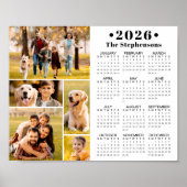 2026 Calendar 5 Photo Collage Personalized Poster ポスター (正面)