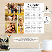 2026 Calendar 5 Photo Collage Personalized Poster ポスター