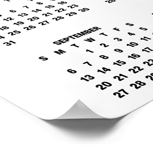 2026 Calendar 6 Photo Collage Modern ポスター (角)