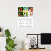 2026 Calendar 6 Photo Collage Modern ポスター (ホームオフィス)