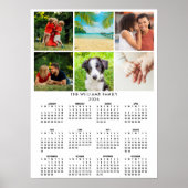 2026 Calendar 6 Photo Collage Modern ポスター (正面)