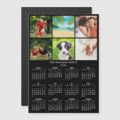 2026 Calendar 6 Photo Collage Modern Magnet (正面/裏面)
