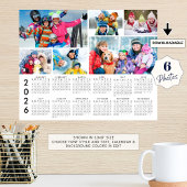 2026 Calendar 6 Photo Collage Personalized Poster ポスター