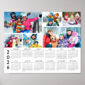 2026 Calendar 6 Photo Collage Personalized Poster ポスター (正面)