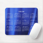 2026 Calendar Abstract Blue Custom Photo マウスパッド (マウス)