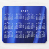 2026 Calendar Abstract Blue Custom Photo マウスパッド (正面)