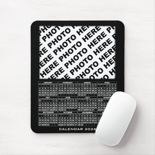 2026 Calendar Add 1 Horizontal Photos Mousepad マウスパッド (マウス)