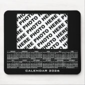 2026 Calendar Add 1 Photos Mousepad Black マウスパッド (正面)
