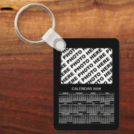 2026 Calendar Add 2 Photos Metal Keychain キーホルダー