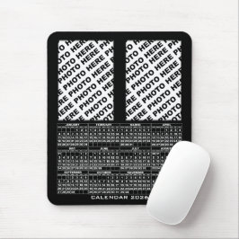 2026 Calendar Add 2 Vertical Photos Mousepad black マウスパッド