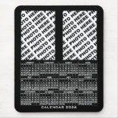 2026 Calendar Add 2 Vertical Photos Mousepad black マウスパッド (正面)