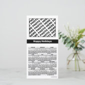 2026 Calendar Add 4 Photos Card Simple Black White シーズンカード (スタンド正面)