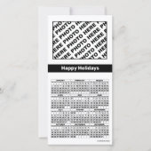 2026 Calendar Add 4 Photos Card Simple Black White シーズンカード (正面)