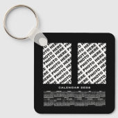 2026 Calendar Add 4 Vertical Photos Metal Keychain キーホルダー (正面)