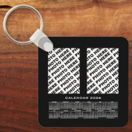 2026 Calendar Add 4 Vertical Photos Metal Keychain キーホルダー
