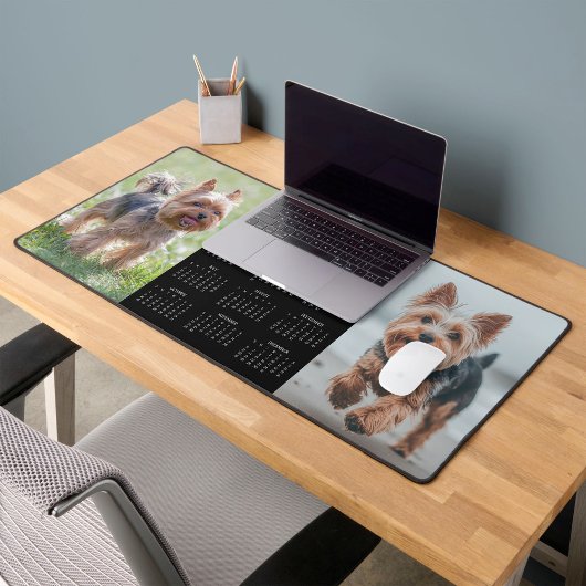 2026 Calendar and  2 Photo Pet  デスクマット