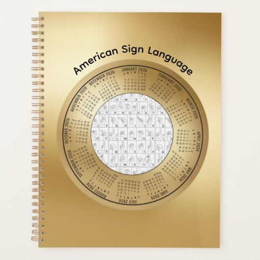 2026 Calendar ASL American Sign Language Planner プランナー手帳 (正面)