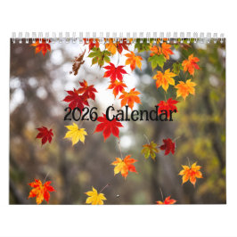 2026 Calendar (Autumn Leaves- Created by Grok) カレンダー