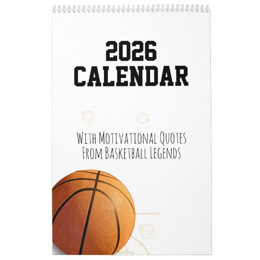 2026 Calendar Basketball Inspirational Quotes  カレンダー (カバー)