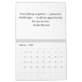 2026 Calendar Basketball Motivational Quotes  カレンダー (2月 2026)