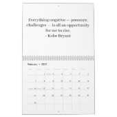 2026 Calendar Basketball Motivational Quotes  カレンダー (2月 2027)