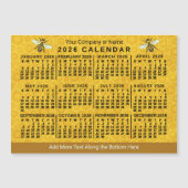 2026 Calendar Bee Honeycomb Custom Apiary Magnet (正面)
