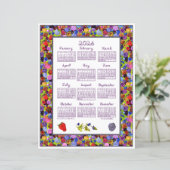 2026 Calendar Berries Art Frame Berry Fabric Font (スタンド正面)