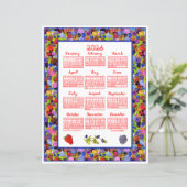2026 Calendar Berries Art Frame Red Fabric Font (スタンド正面)