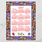 2026 Calendar Berries Art Frame Red Fabric Font (正面)