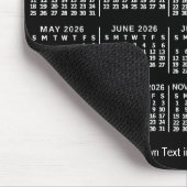 2026 Calendar Black Personalized Photo Name Bold マウスパッド (コーナー)
