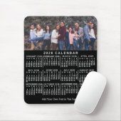 2026 Calendar Black Personalized Photo Name Bold マウスパッド (マウス)