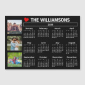 2026 Calendar Black White Photo Collage Magnet (正面)