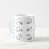 2026 calendar blue photo collage three photos コーヒーマグカップ (正面左)