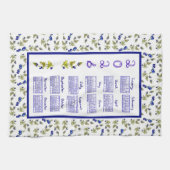 2026 Calendar Blueberries Stem Leaves White キッチンタオル (横)