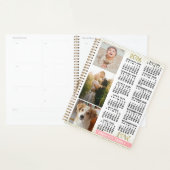 2026 Calendar Blush Pink Gold Family Photo Collage プランナー手帳 (ディスプレー)